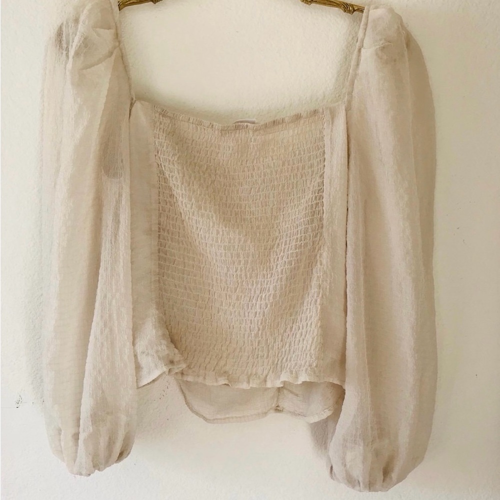 Astr Cream Ruched Blouse - Picture 4 of 4